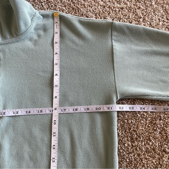 Cozy Soft Quarter Zip Pullover Sweater Women’s S Jade Green Ribbed Lightweight - Picture 10 of 12